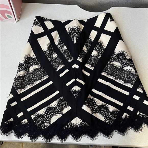 Nanette Lepore Dresses & Skirts - NANETTE  LEPORE Elegant Black and White Lace Skirt